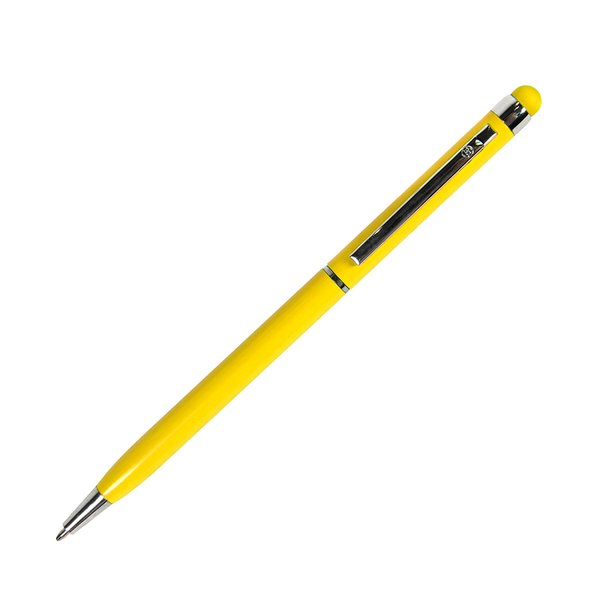 Ручка шариковая со стилусом TOUCHWRITER - TOUCHWRITER, ручка шариковая со стилусом для сенсорных экранов, желтый/хром, металл