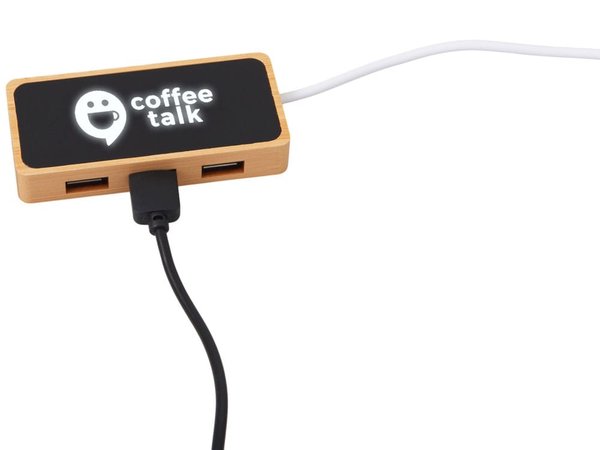USB хаб с подсветкой лого «Reedia S5», 3*USB, 1*Type C - USB хаб с подсветкой лого «Reedia S5», 3*USB, 1*Type C