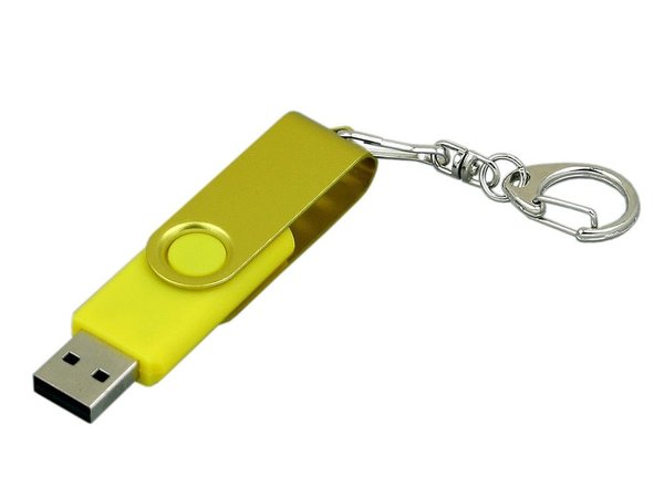 USB 2.0- флешка промо на 64 Гб с поворотным механизмом и однотонным металлическим клипом - USB 2.0- флешка промо на 64 Гб с поворотным механизмом и однотонным металлическим клипом