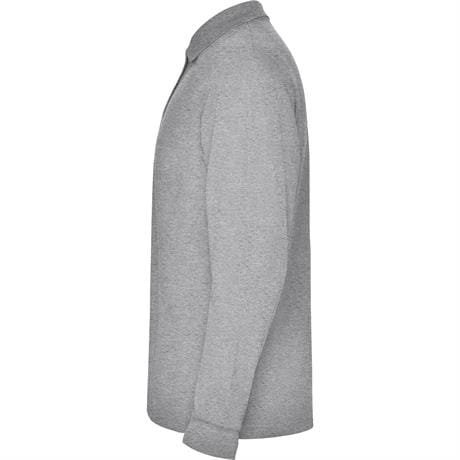 Футболка поло ESTRELLA L/S мужская - Футболка поло ESTRELLA L/S мужская, ПЁСТРЫЙ СЕРЫЙ M
