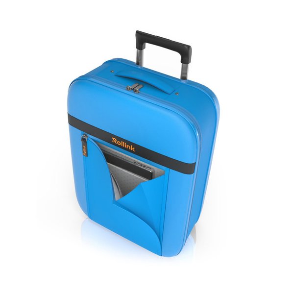 Чемодан складной Rollink Aura 55x40x20 см, 2 колеса, синий - Чемодан складной Rollink Aura 55x40x20 см, 2 колеса, синий