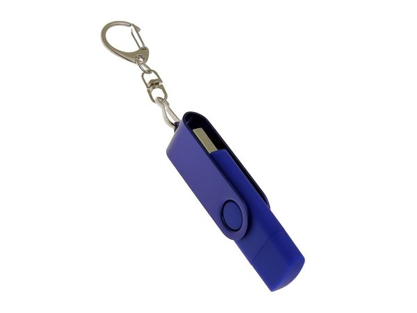USB 2.0- флешка на 8 Гб с поворотным механизмом и дополнительным разъемом Type-C - USB 2.0- флешка на 8 Гб с поворотным механизмом и дополнительным разъемом Type-C