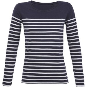 футболка женская с длинным рукавом matelot lsl women, синяя с белым