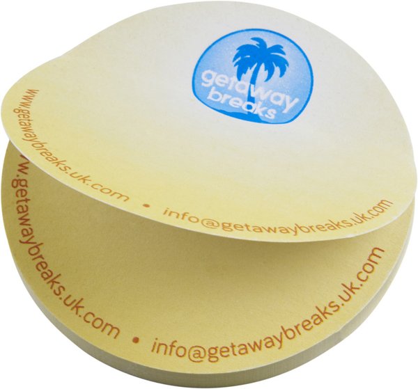 Самоклеящиеся стикеры Sticky-Mate® из переработанных материалов в форме круга. - Самоклеящиеся стикеры Sticky-Mate® из переработанных материалов в форме круга.