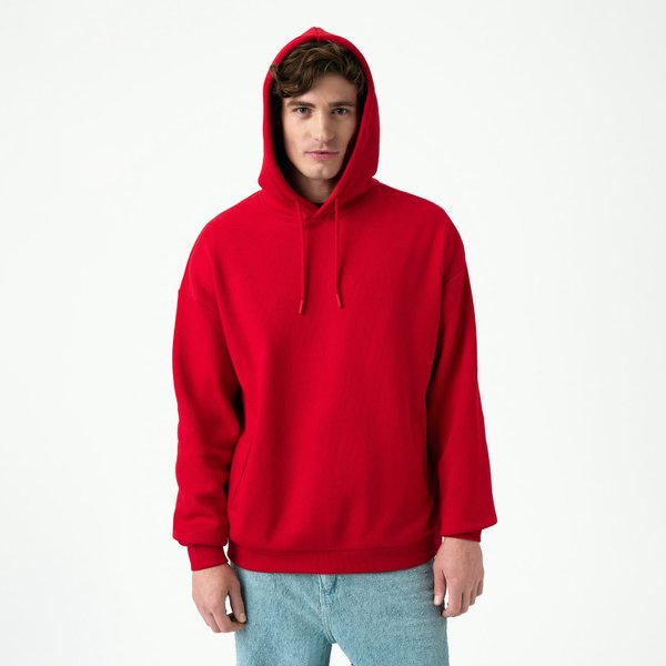 Худи релакс унисекс Баланс (Balance), с начесом, красный, размер 3XL/4XL