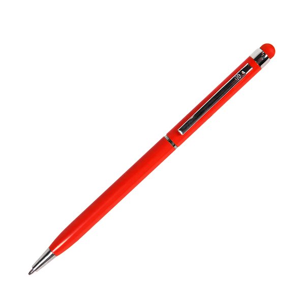 Ручка шариковая со стилусом TOUCHWRITER - TOUCHWRITER, ручка шариковая со стилусом для сенсорных экранов, красный/хром, металл