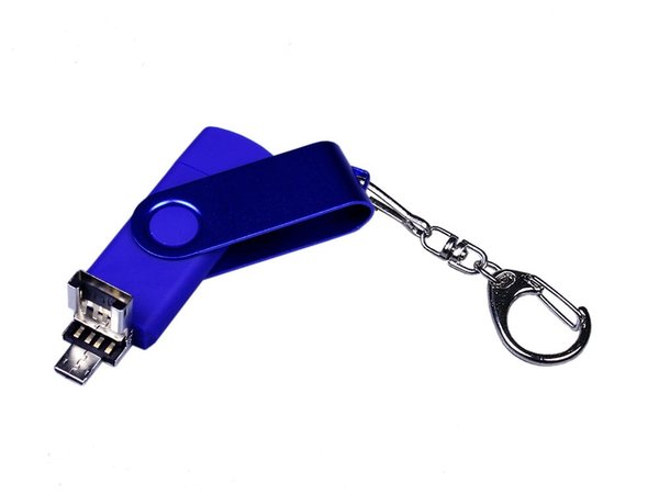USB 3.0/micro USB/Type-C - флешка на 32 Гб 3-в-1 с поворотным механизмом - USB 3.0/micro USB/Type-C - флешка на 32 Гб 3-в-1 с поворотным механизмом