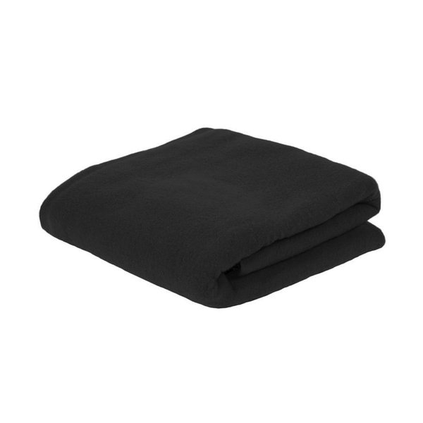 Плед PLAIN, 100х140 см, флис 150 гр/м2, 100% полиэстер - Плед PLAIN; чёрный; 100х140 см; флис 150 гр/м2