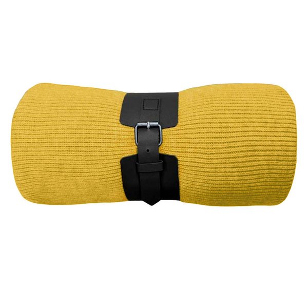Плед "Belt"; жёлтый; 130 х 180 см; 100% акрил, с поясом - Плед "Belt"; жёлтый; 130 х 180 см; 100% акрил, с поясом
