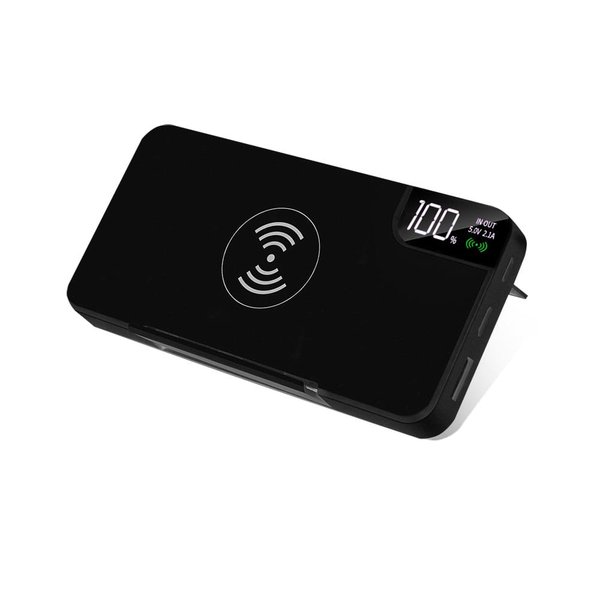 Внешний аккумулятор gPro QI, с беспроводной зарядкой 10000 mAh - Внешний аккумулятор gPro QI, с беспроводной зарядкой 10000 mAh, черный