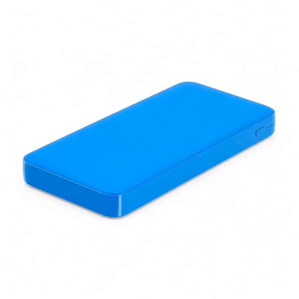 Внешний аккумулятор Polus, 10000 Mah, софт-тач покрытие - Внешний аккумулятор Polus, 10000 Mah, софт-тач покрытие, светло синий