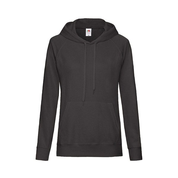 Толстовка женская без начеса LIGHTWEIGH HOODED SWEAT 240 - Толстовка женская "LIGHTWEIGHT", черный_XL, 80% хлопок, 20% полиэстер, 240 г/м2