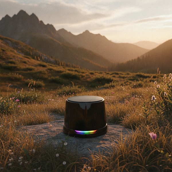 Магнитная беспроводная Bluetooth колонка-подставка Wave 5W, черная - Магнитная беспроводная Bluetooth колонка-подставка Wave 5W, черная