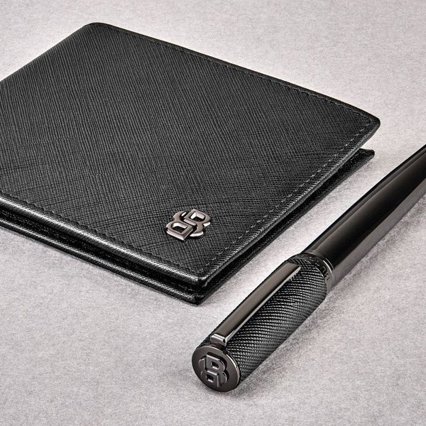 Перьевая ручка Double B Saffiano черная - Перьевая ручка Double B Saffiano черная