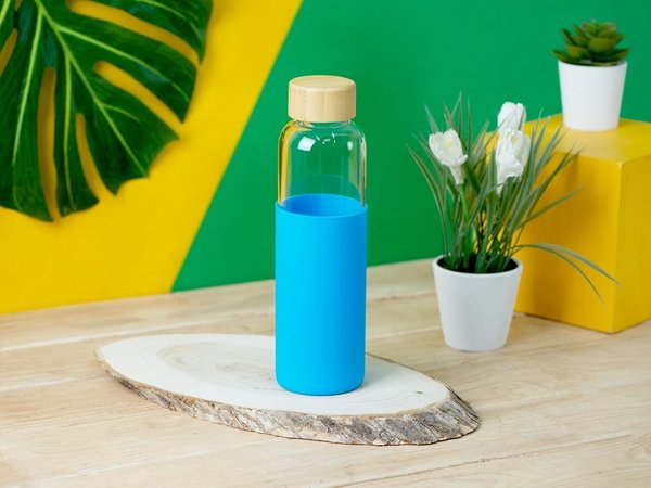Стеклянная бутылка для воды в силиконовом чехле «Refine» - Стеклянная бутылка для воды в силиконовом чехле «Refine»