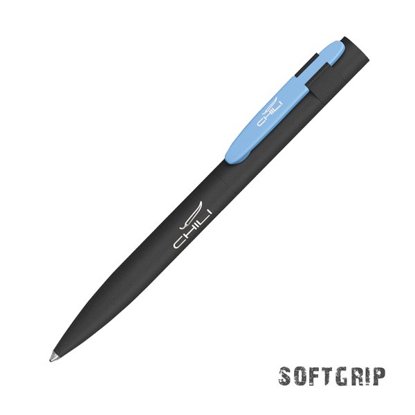 Ручка шариковая "Lip SOFTGRIP" - Ручка шариковая "Lip SOFTGRIP" черный с голубым