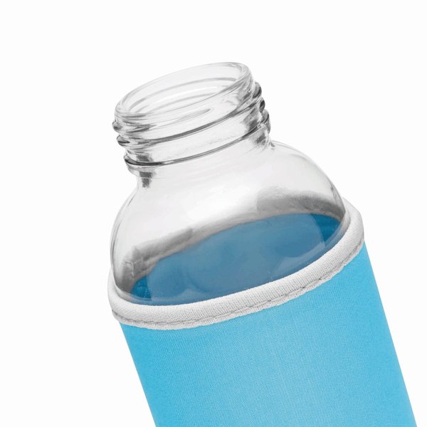 Стеклянная бутылка TAKE WELL, синяя, прозрачная - Стеклянная бутылка TAKE WELL, синяя, прозрачная