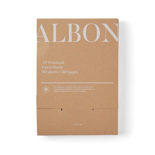 Блокнот VINGA Albon из переработанных фетра и бумаги GRS, А5 - Блокнот VINGA Albon из переработанных фетра и бумаги GRS, А5