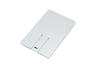 usb 2.0- флешка на 32 гб в виде металлической карты, с раскладным чипом