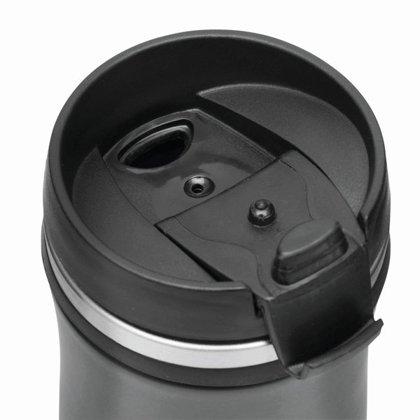 Кружка дорожная двустенная DARK CREMA, черная - Кружка дорожная двустенная DARK CREMA, черная