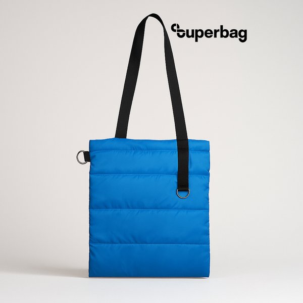Шоппер Superbag Bubble, стёганый, с магнитной кнопкой - Шоппер Superbag Bubble, стёганый, с магнитной кнопкой (голубой с черным)