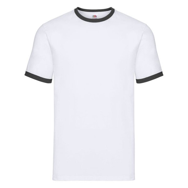 Футболка мужская RINGER T 160 - Футболка "Ringer T", белый с черным_M, 100% х/б, 160 г/м2