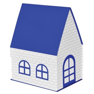 упаковка подарочная, коробка "дом" складная, размер 15 x 21 x 27 см синий