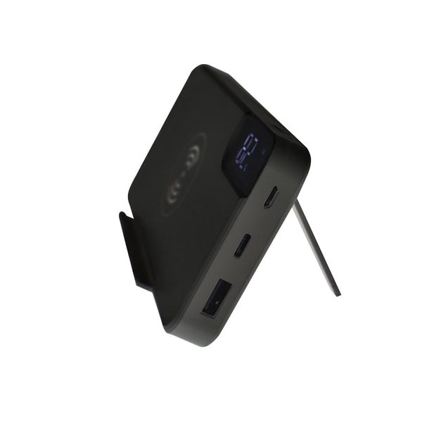 Внешний аккумулятор gPro QI, с беспроводной зарядкой 10000 mAh - Внешний аккумулятор gPro QI, с беспроводной зарядкой 10000 mAh, черный