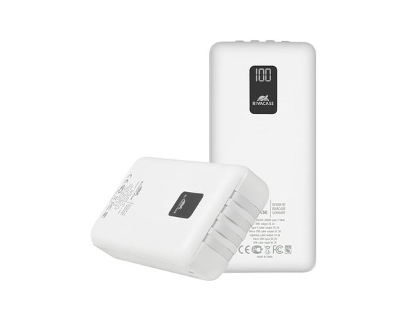 Внешний аккумулятор с дисплеем и встроенными кабелями VA2220, 20000 mAh - Внешний аккумулятор с дисплеем и встроенными кабелями VA2220, 20000 mAh