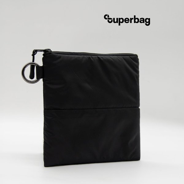 Органайзер для мелочей Superbag Bubble, стёганый, на молнии, с креплением на кольцо-карабин - Органайзер для мелочей Superbag Bubble, стёганый, на молнии, с креплением на кольцо-карабин (черный)