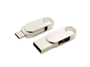 usb 2.0- флешка «uranium» на 128 гб с поворотным механизмом и дополнительным разъемом type-c