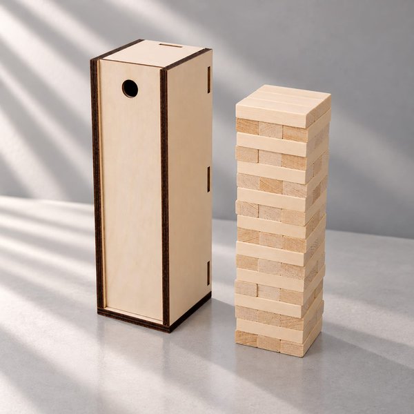 Настольная игра из дерева «Башня» в деревянной коробке - Настольная игра из дерева «Башня» в деревянной коробке