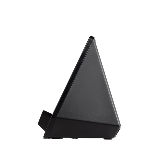 Настольная Bluetooth колонка (3Вт) "Smart Pyramid" с часами и беспроводным (15W) зарядным устройством, с подсветкой логотипа - Настольная Bluetooth колонка (3Вт) "Smart Pyramid" с часами и беспроводным (15W) зарядным устройством, с подсветкой логотипа черный