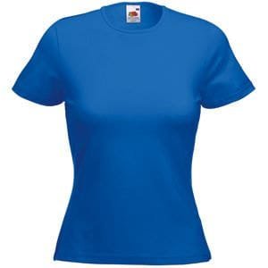 Футболка женская LADY FIT CREW NECK T 210 - Футболка "Lady-Fit Crew Neck T", ярко-синий_S, 95% х/б, 5% эластан, 210 г/м2