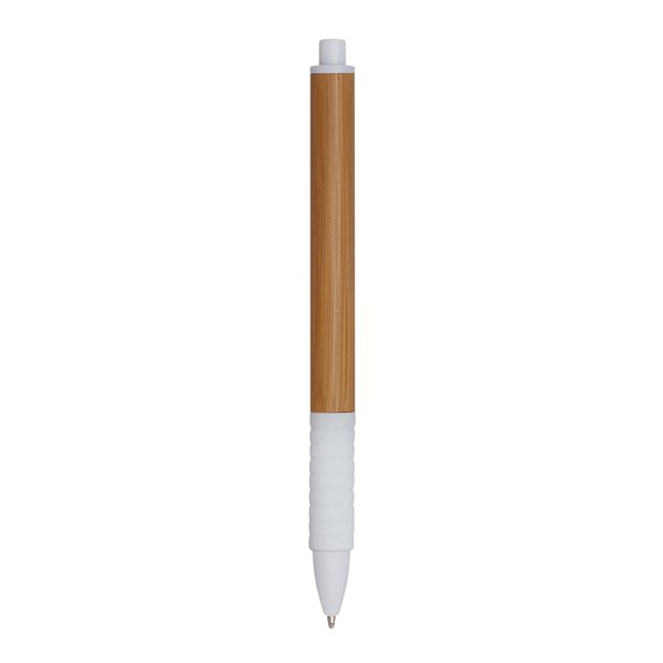 Ручка шариковая BAMBOO RUBBER, белая - Ручка шариковая BAMBOO RUBBER, белая