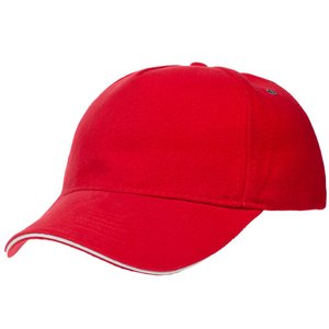бейсболка classic, красная с белым кантом