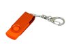 USB 2.0- флешка промо на 4 Гб с поворотным механизмом и однотонным металлическим клипом