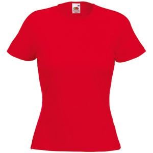 Футболка женская LADY FIT CREW NECK T 210 - Футболка "Lady-Fit Crew Neck T", красный_L, 95% х/б, 5% эластан, 210 г/м2