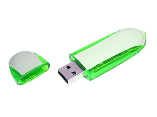 USB 2.0- флешка промо на 8 Гб овальной формы - USB 2.0- флешка промо на 8 Гб овальной формы