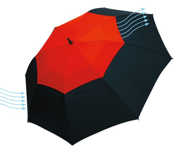 Зонт из стекловолокна MONSUN, черный, красный - Зонт из стекловолокна MONSUN, черный, красный