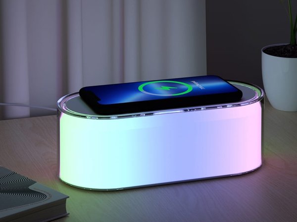 Ночник с беспроводной зарядкой и RGB подсветкой «Miracle», 15 Вт - Ночник с беспроводной зарядкой и RGB подсветкой «Miracle», 15 Вт