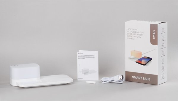 Настольная беспроводная (15W) зарядная станция "Smart Base" с увлажнителем и лампой - Настольная беспроводная (15W) зарядная станция "Smart Base" с увлажнителем и лампой белый