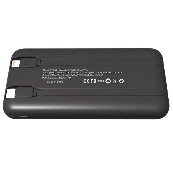 Внешний аккумулятор Nero с быстрой зарядкой (до 22,5W), 10000 mAh - Внешний аккумулятор Nero с быстрой зарядкой (до 22,5W), 10000 mAh, чёрный