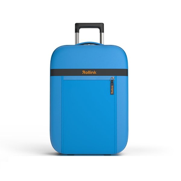 Чемодан складной Rollink Aura 55x40x20 см, 2 колеса, синий - Чемодан складной Rollink Aura 55x40x20 см, 2 колеса, синий