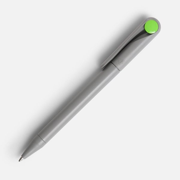 Ручка шариковая Prodir DS1 TMM Dot, серая с ярко-зеленым