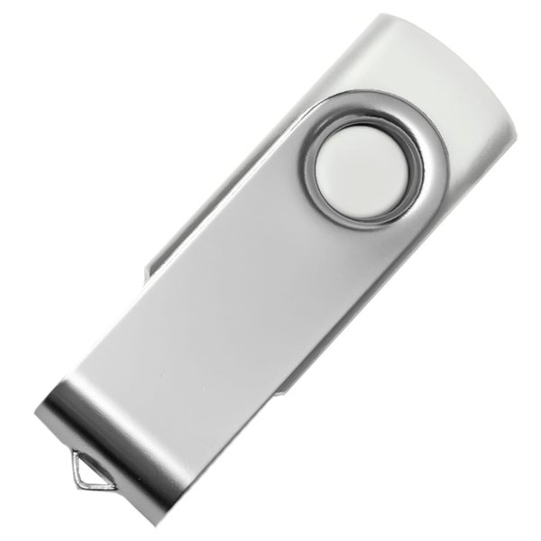 USB flash-карта DOT (8Гб), белый, 5,8х2х1,1см,пластик металл - USB flash-карта DOT (8Гб), белый, 5,8х2х1,1см,пластик металл