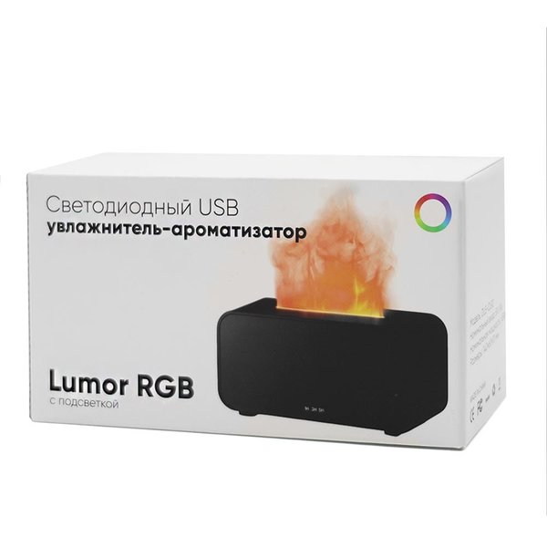 Светодиодный USB увлажнитель-ароматизатор Lumor RGB, черный - Светодиодный USB увлажнитель-ароматизатор Lumor RGB, черный
