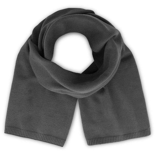 Шарф вязаный WIND SCARF-S - Шарф вязаный двойной "WIND SCARF-S", тёмно-серый,100% переработанный полиэстер