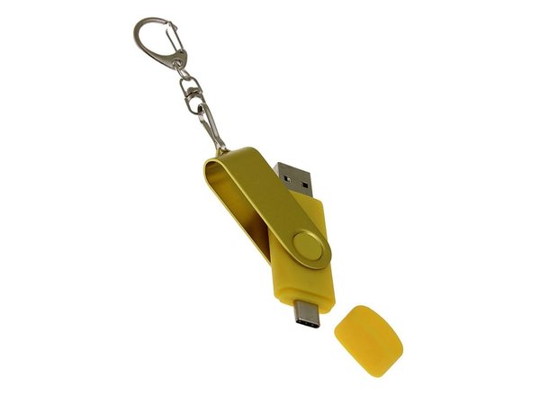 USB 3.0- флешка на 64 Гб с поворотным механизмом и дополнительным разъемом Type-C - USB 3.0- флешка на 64 Гб с поворотным механизмом и дополнительным разъемом Type-C