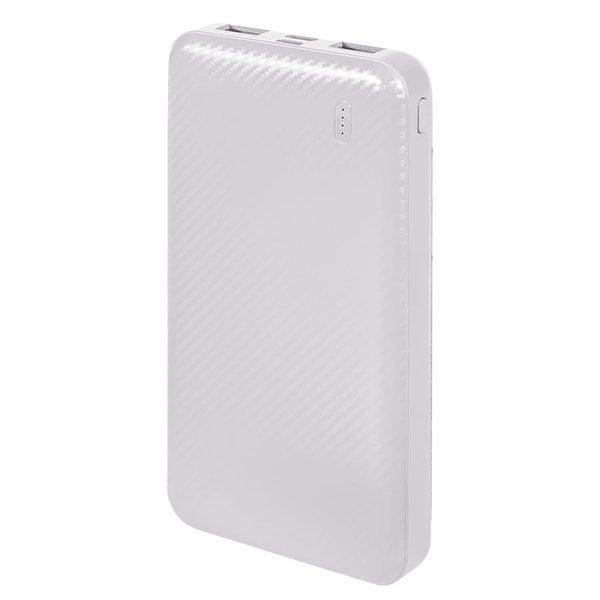 Универсальный аккумулятор Rib 10 (10000 мАч), белый, 13,5х6.8х1,5 см - Универсальный аккумулятор Rib 10 (10000 мАч), белый, 13,5х6.8х1,5 см